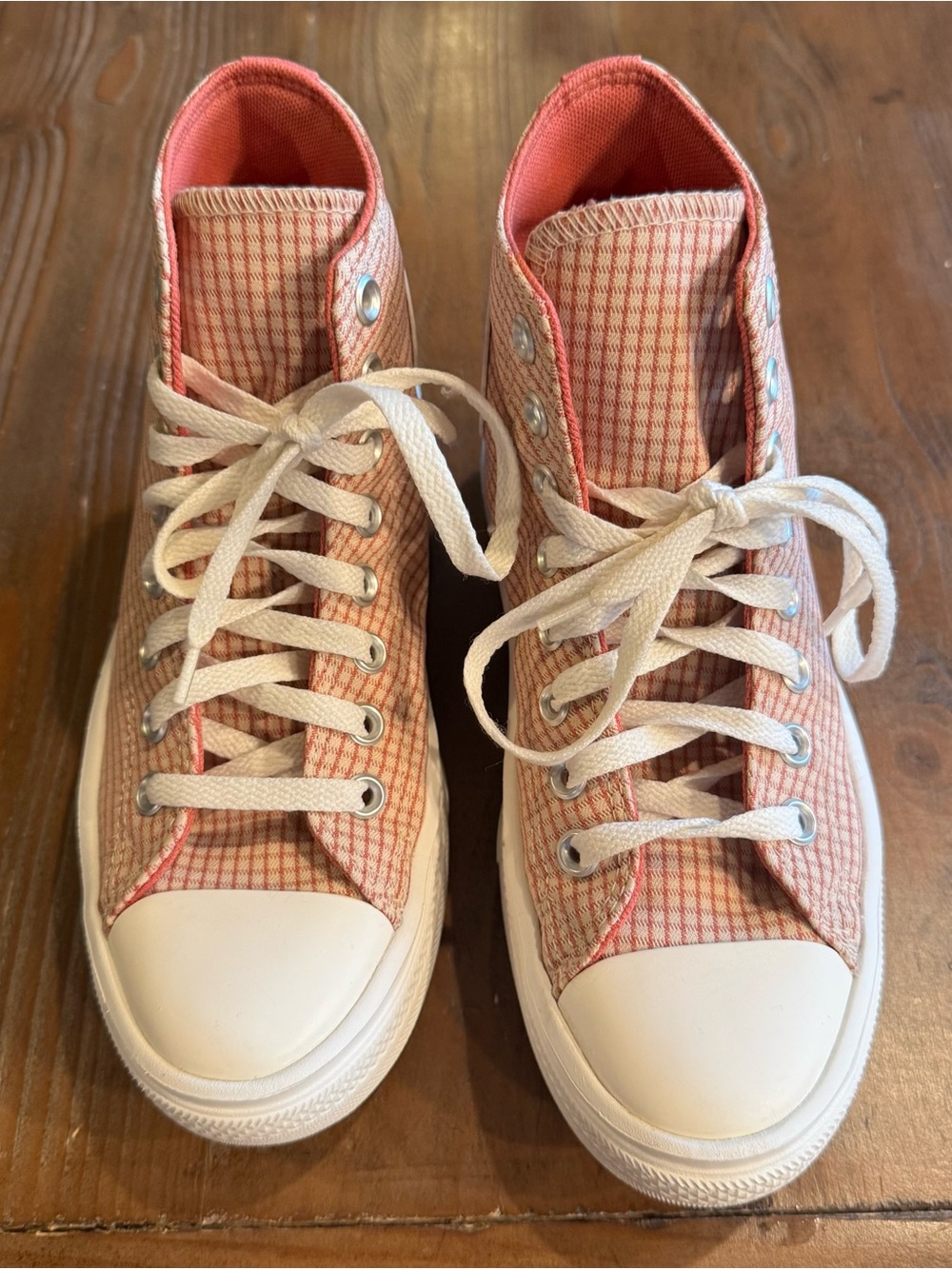 Converse Chuck Taylor All Star Move Platform High Top Sneakers, Checkered Rhubar